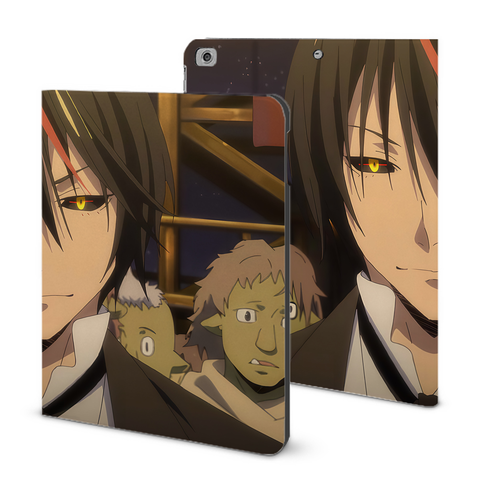 （画像用） 転スラ Regarding Reincarnated to Slime IPad ケース ブック型 PUレザー TPU 耐衝撃 軽量 薄型 ペン収納なし 全面保護 IPad 各モデル対応